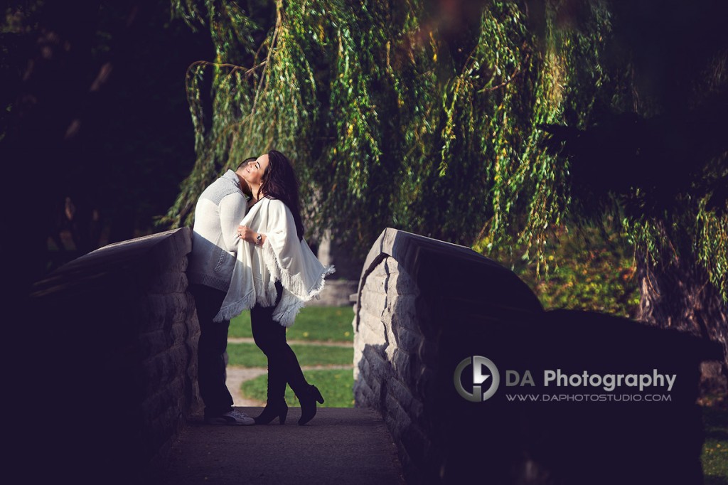 The kiss n the bridge - by DA Photography at Webster's Falls - www.daphotostudio.com