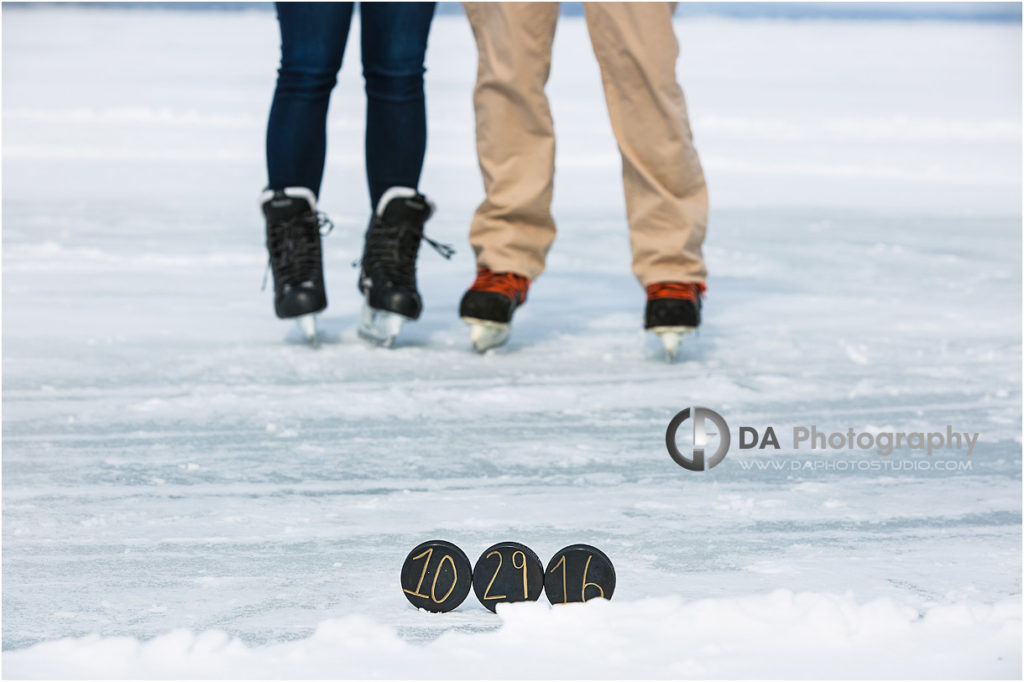 Hockey Winter Engagement Photos in Orillia