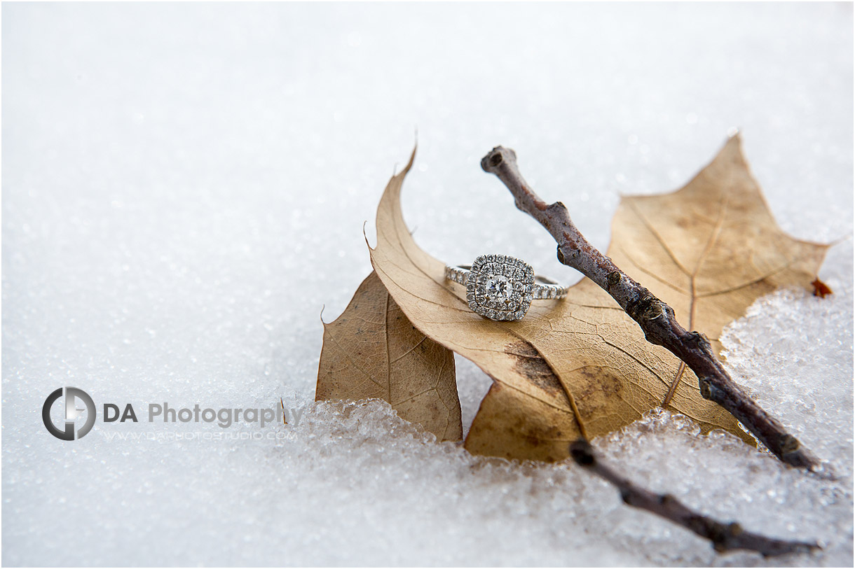 Engagement Ring in Winter Engagement Photos