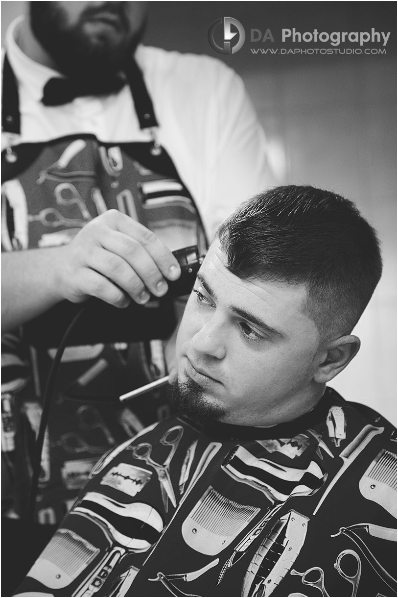 Groom getting ready