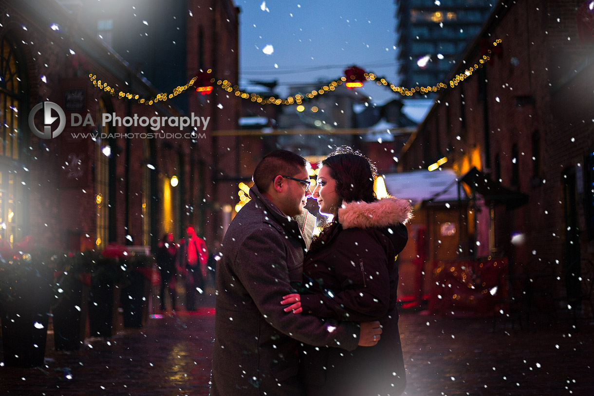 Toronto Christmas market engagement Pictures