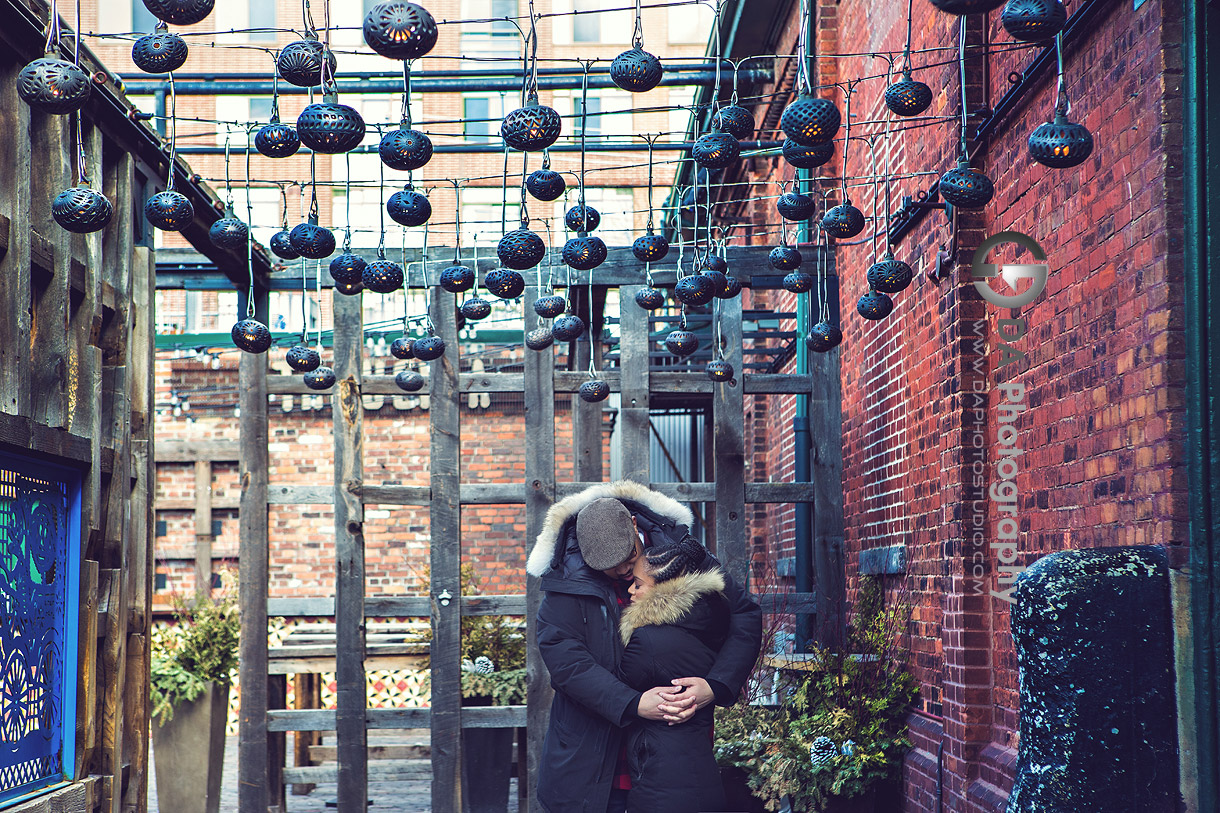 Engagement at Distillery District in Toronto