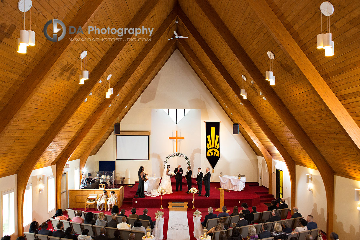 Church wedding ceremony at Heart Lake Baptist Church