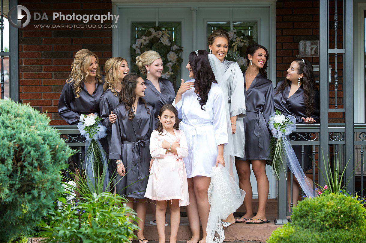 Bridesmaids in robes in Woodbridge