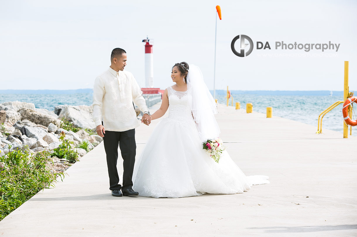 Bride and Groom at Oakville Harbour