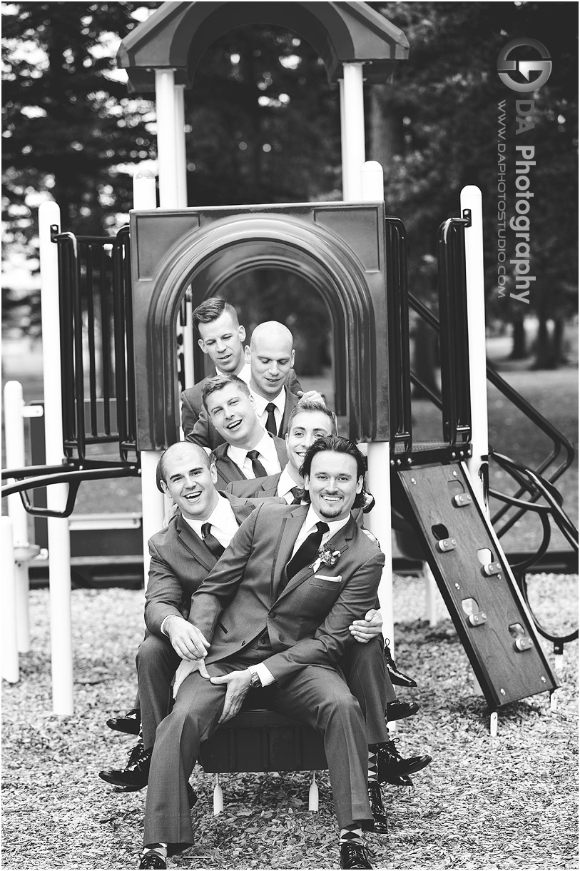 Fun photos of Groomsman at Club Roma