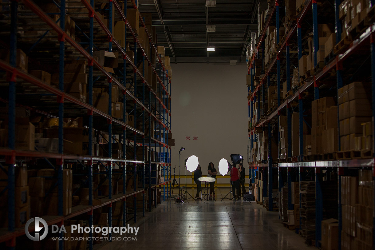 Warehouse photo studio set up