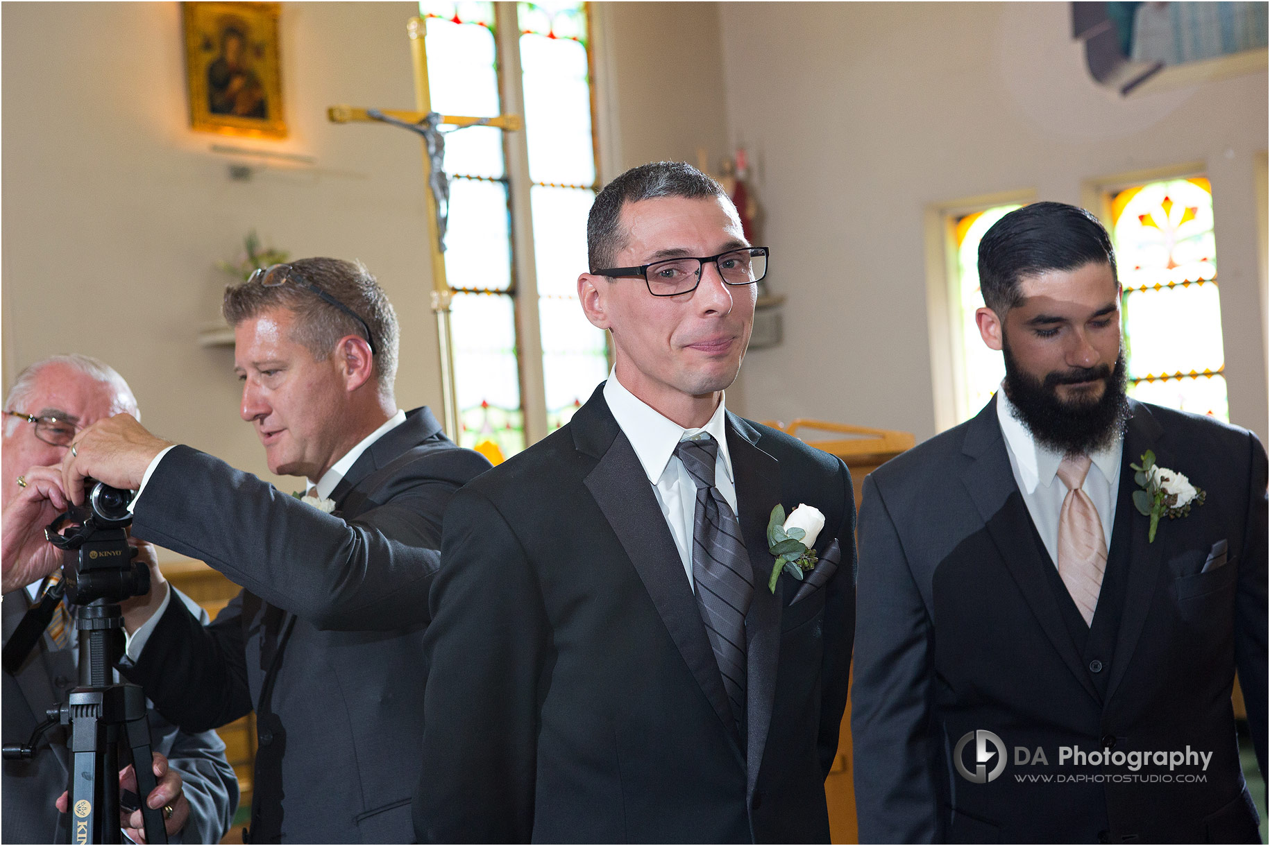 Groom at Church wedding in Brantford