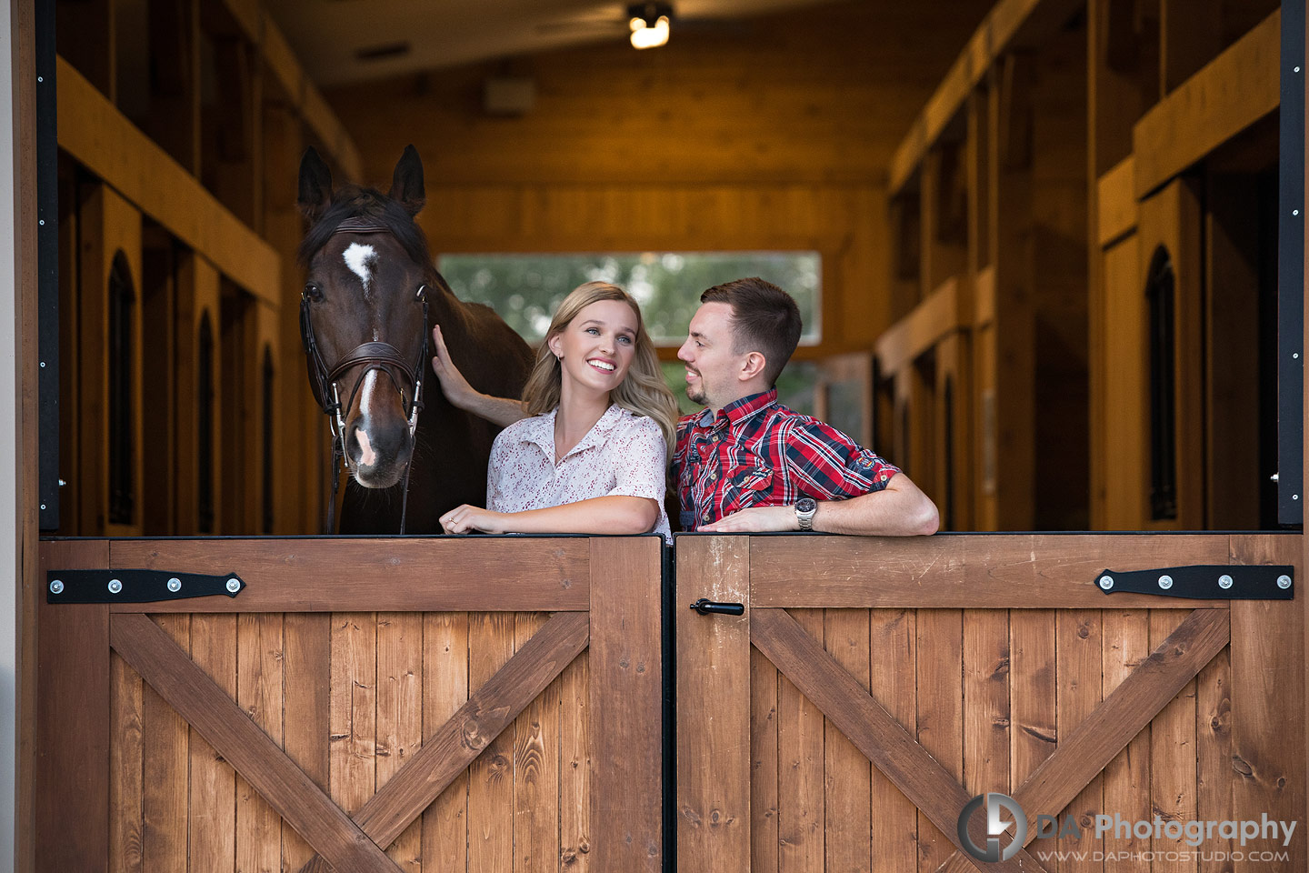 Engagement Pictures at Horse Stable in Milton