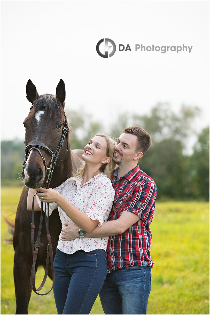 Engagement Photo at Horse Stable in Milton