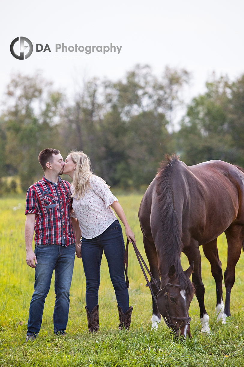 Engagement Photos at Horse Stable in Milton