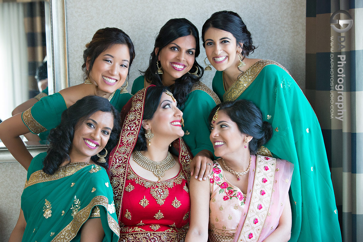 Bridesmaids at Traditional Indian wedding