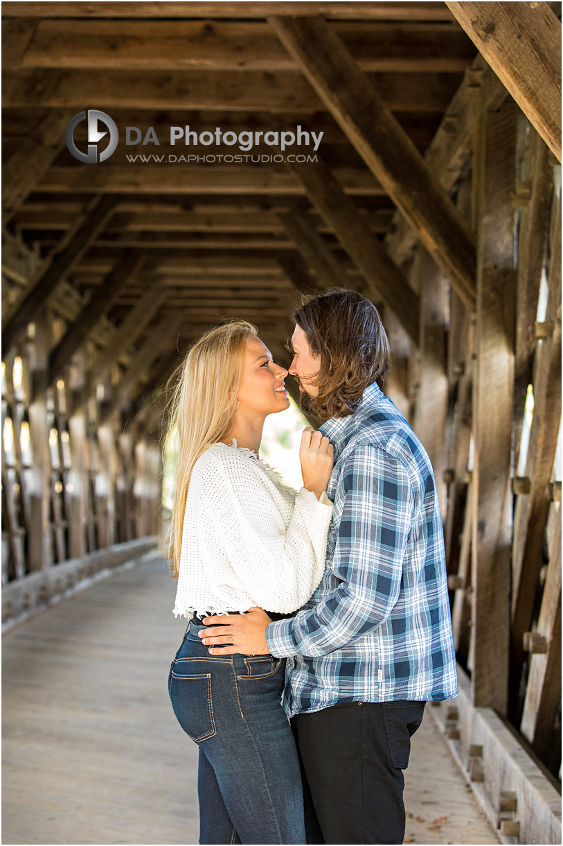 Engagement Photo at the Covered Bridge