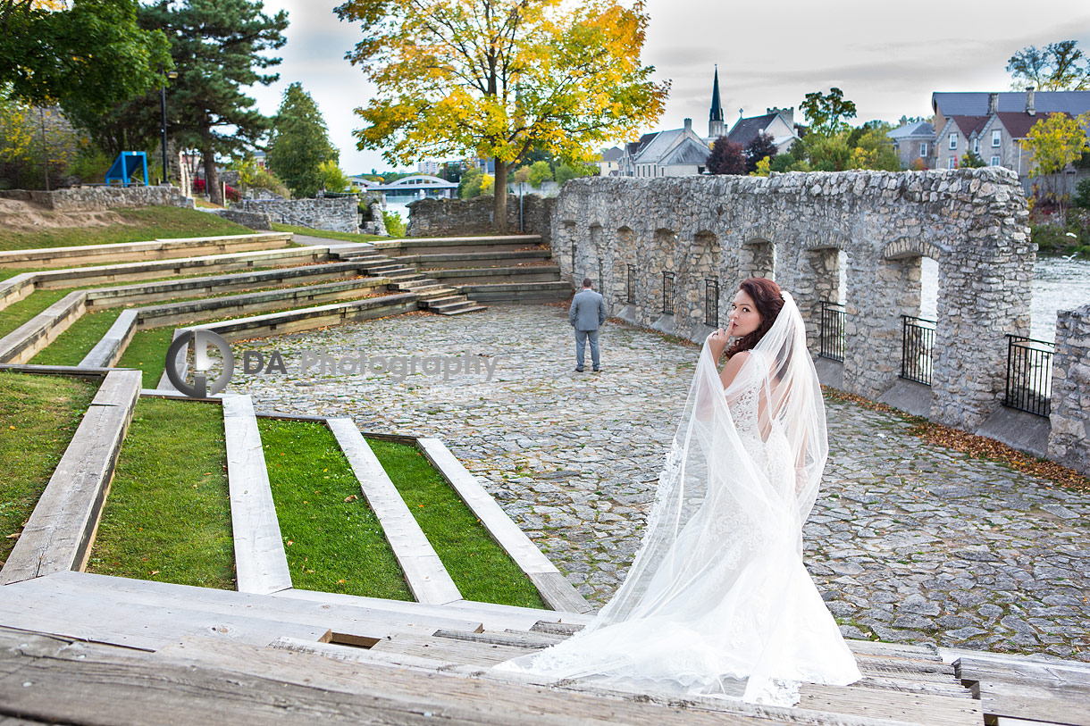 First look photos at Cambridge Mill Wedding