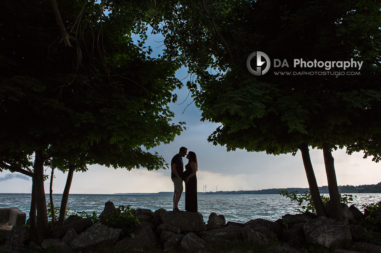 Silhouette portraits by the lake in Port Dover