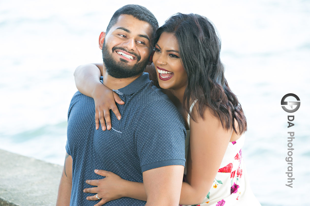 Intimate engagement photo at Gairloch Gardens in Oakville