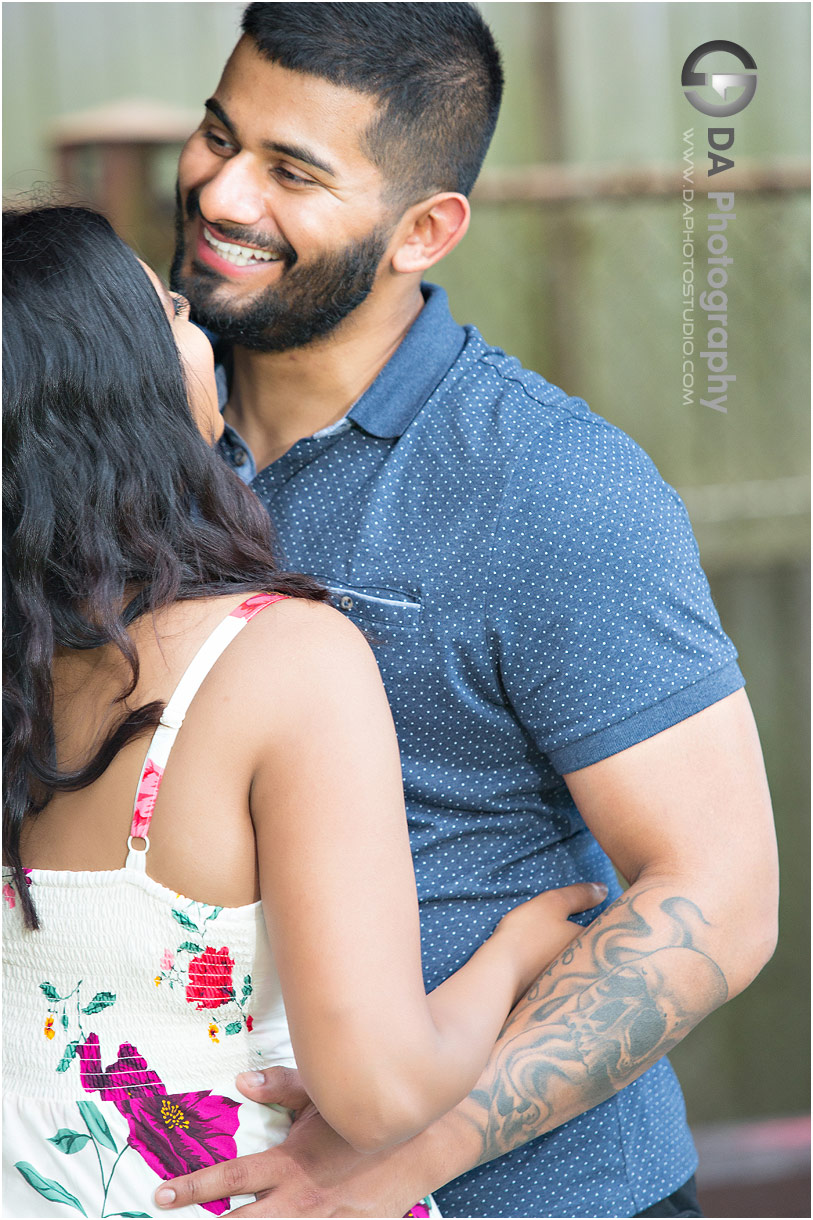 Intimate engagement photos at Gairloch Gardens in Oakville