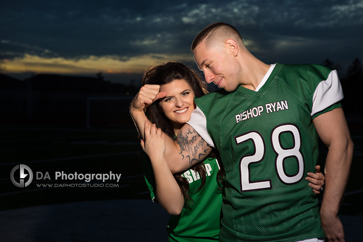 Fun engagement photos at sunset