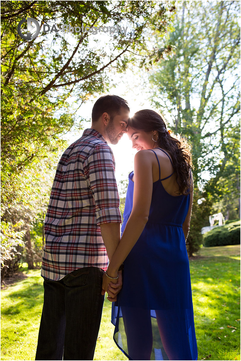 Sunset engagement picture at Paletta Lakefront Park in Burlington