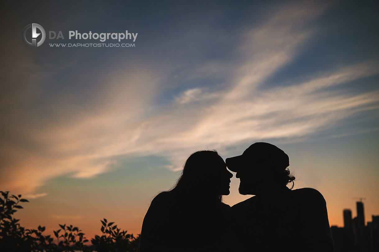 Silhouettes at sunset in Toronto