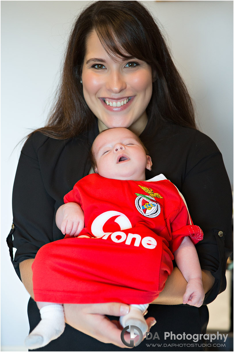 Baby photo with Portuguese football jersey