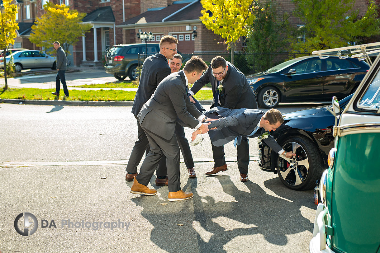 Fun photos of a groomsman's on a wedding day