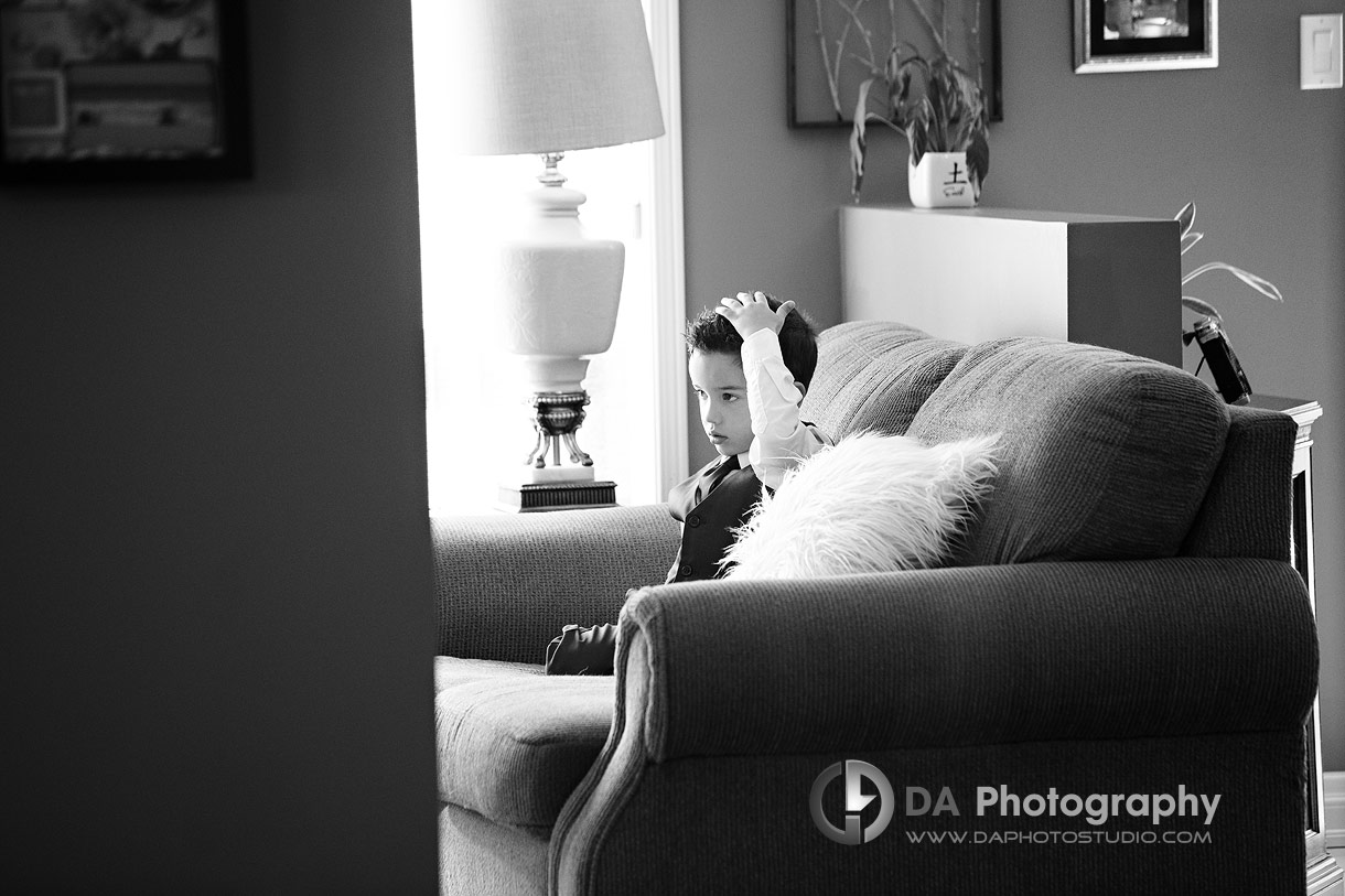 Ring bearer on a church wedding in Milton