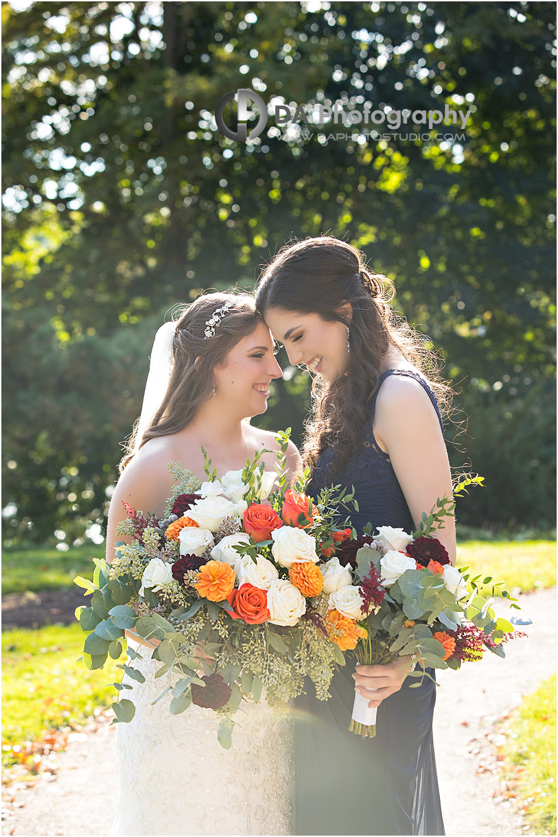 Bride and maid of honour at Erchelss Estate