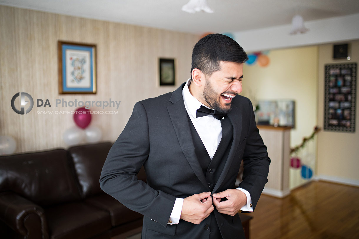 Fun getting ready groom portraits