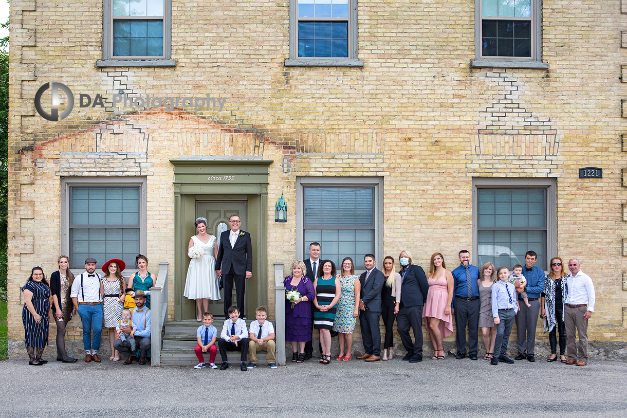 Group photo of a vintage wedding