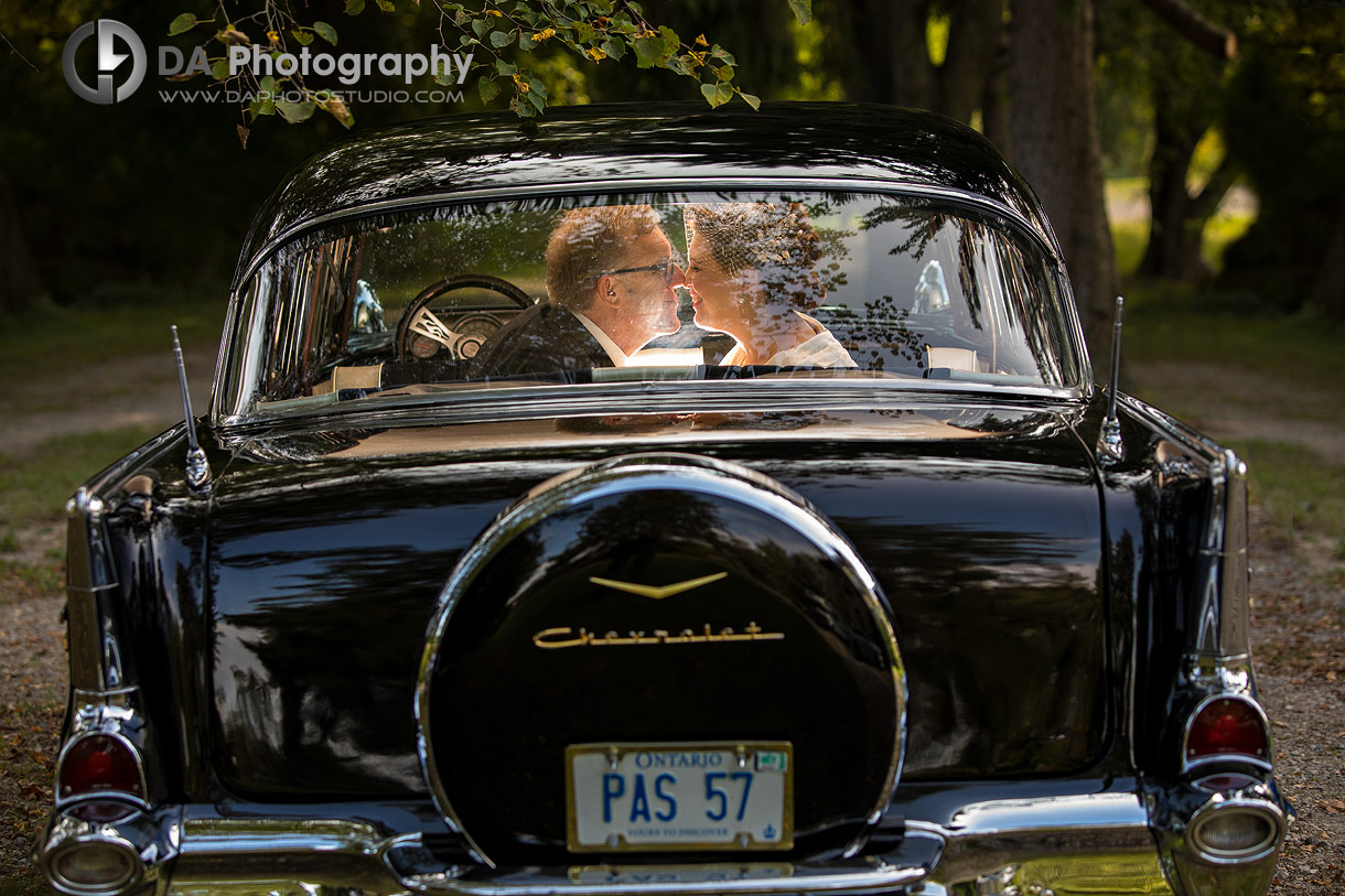 Vintage wedding photos in Chevrolet 57'