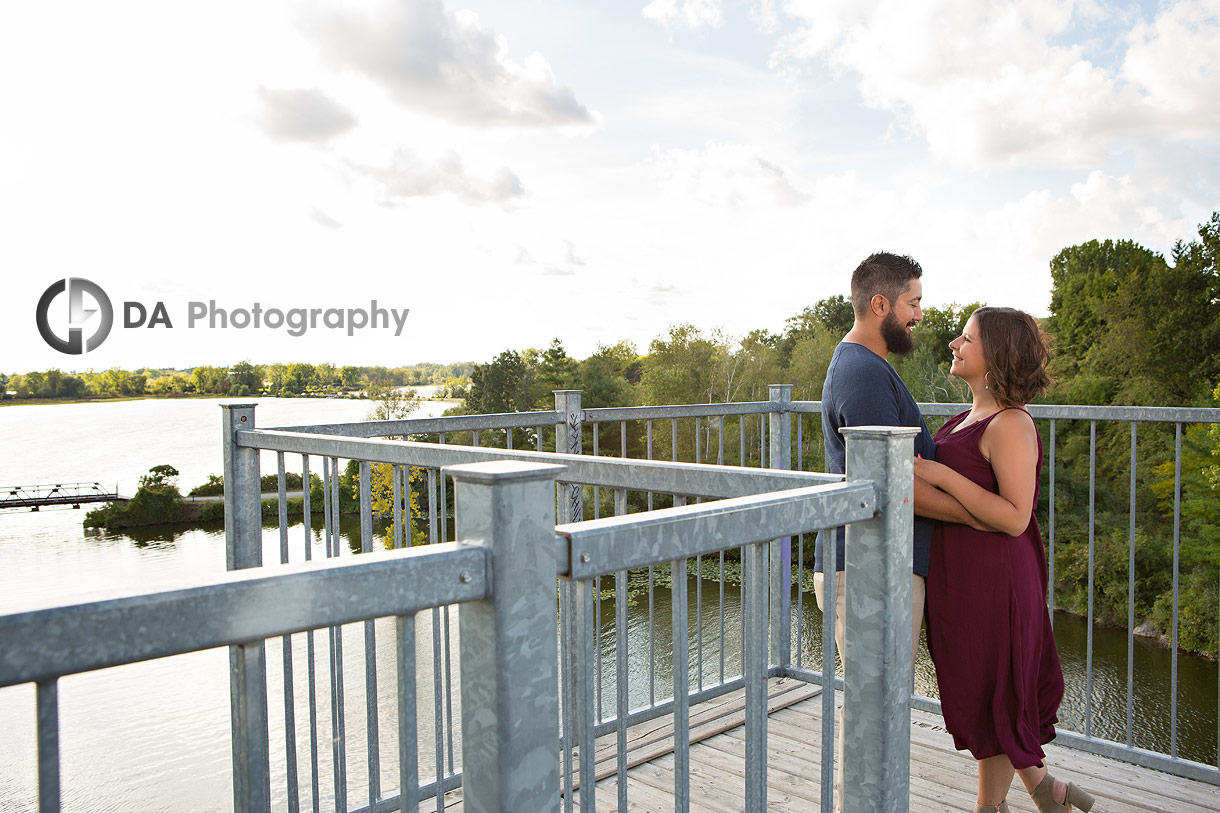 Engagement photos at Waterfront Black Bridge in Simcoe