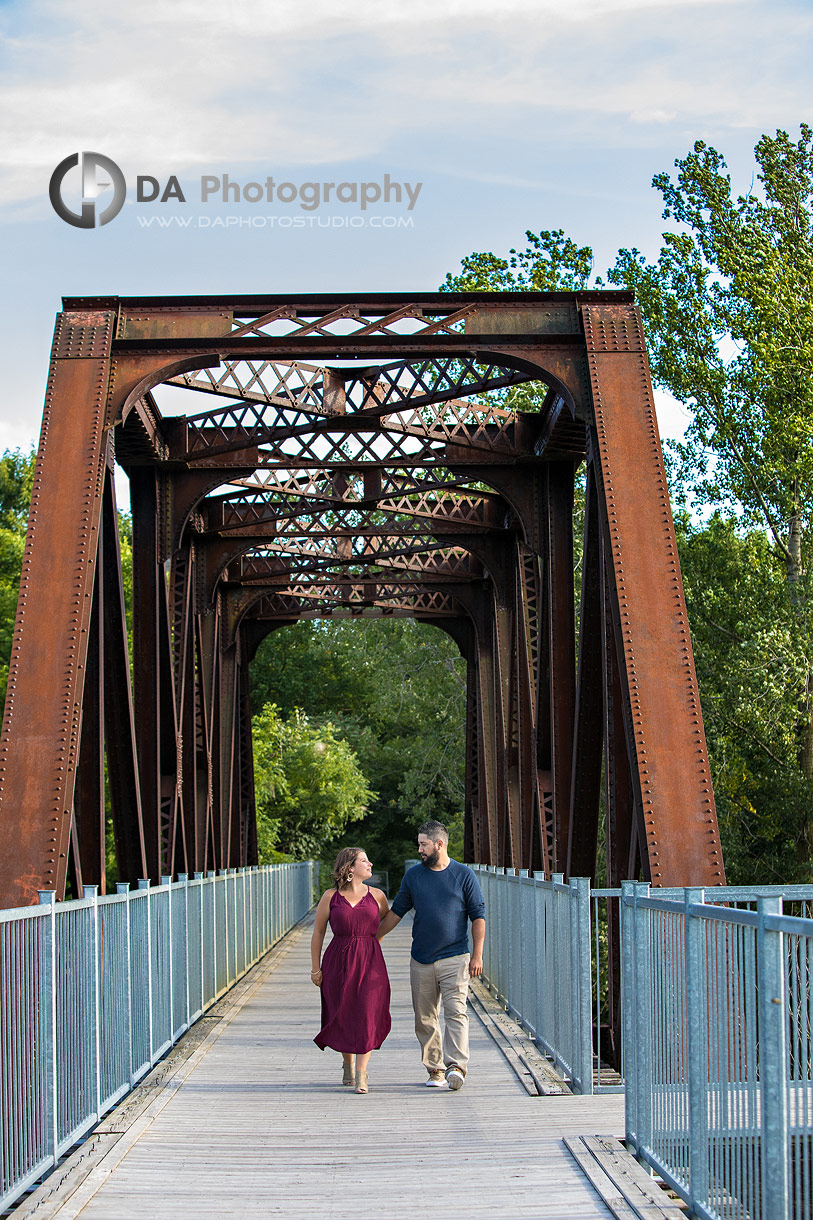 Waterfront Black Bridge engagement photos