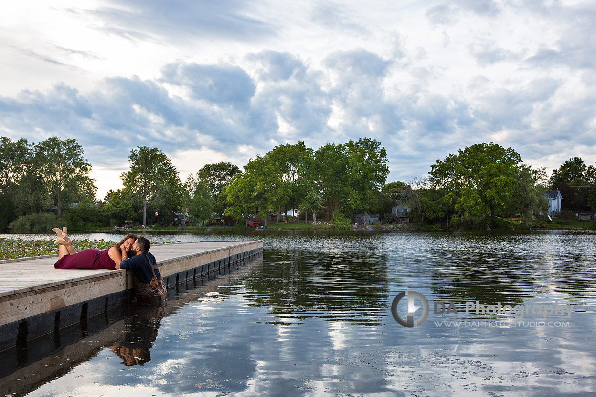 Intimate engagement photos at the River