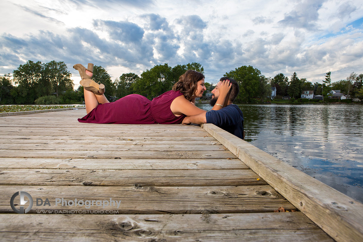 Intimate engagement photos by the lake