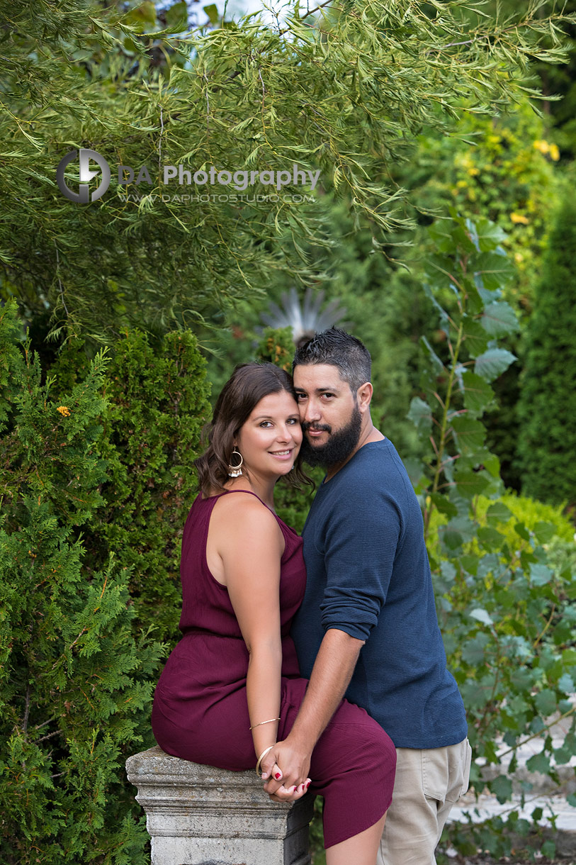 Intimate engagement photos at Whistling Gardens in Wilsonville