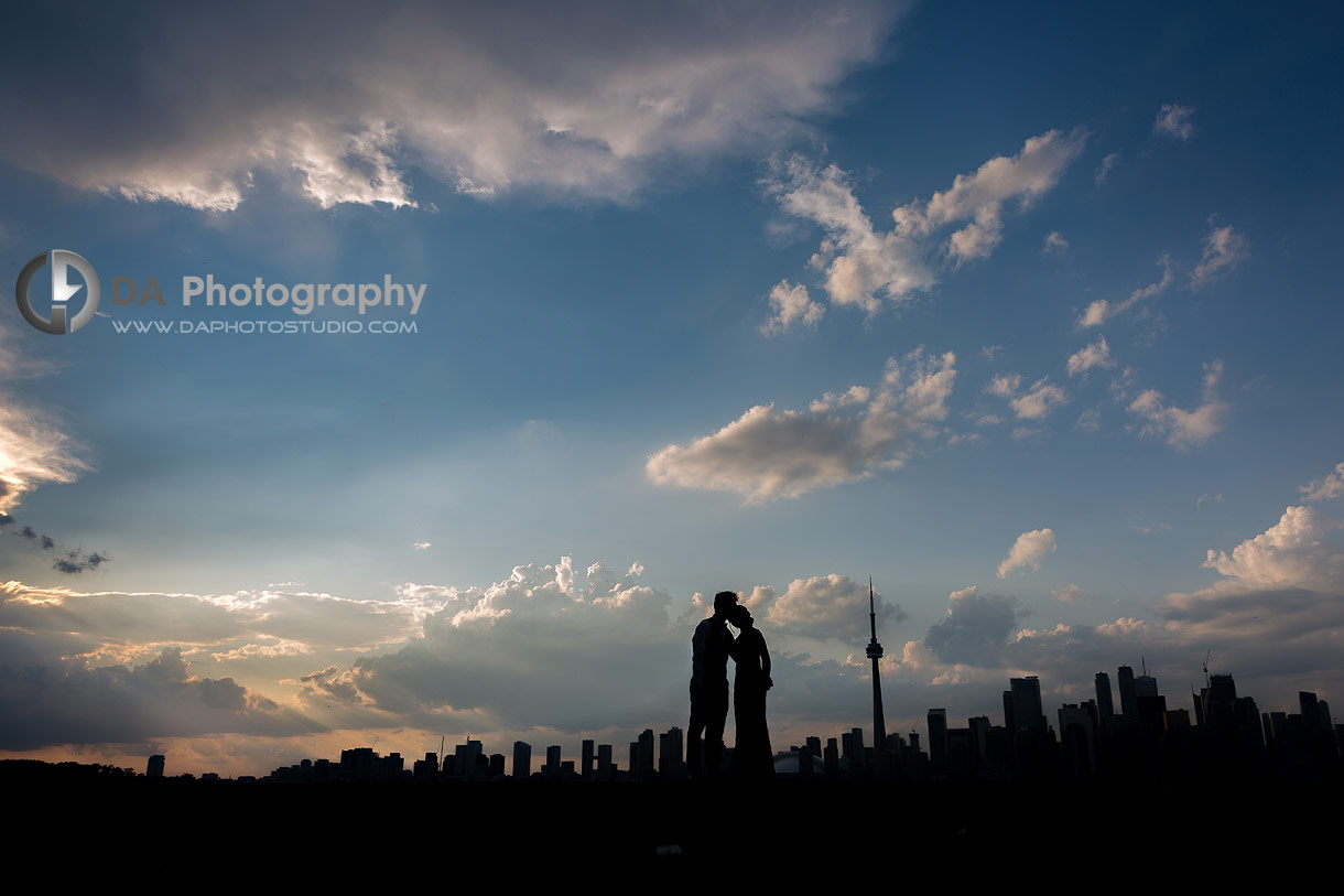 Nighttime wedding silhouettes photos in Toronto