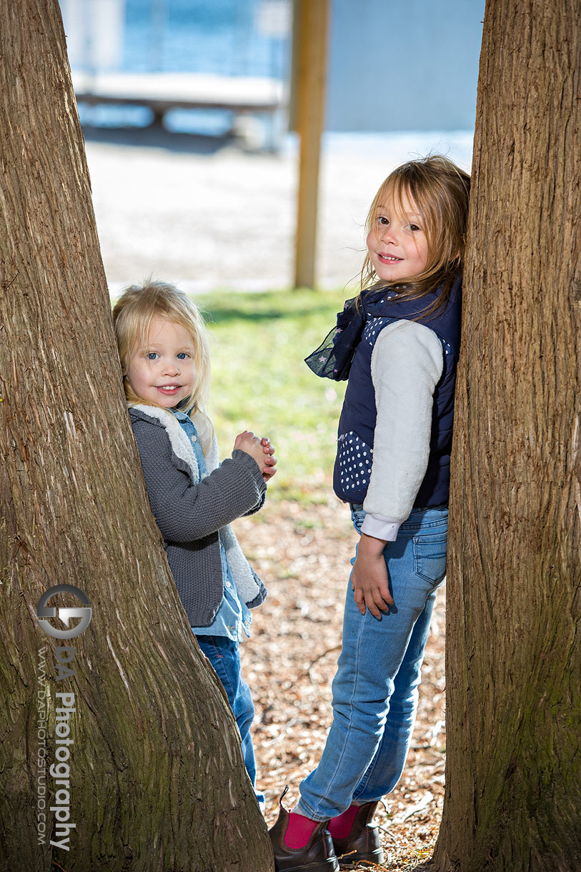 Fun photo of siblings at Rockwood Conservation Area