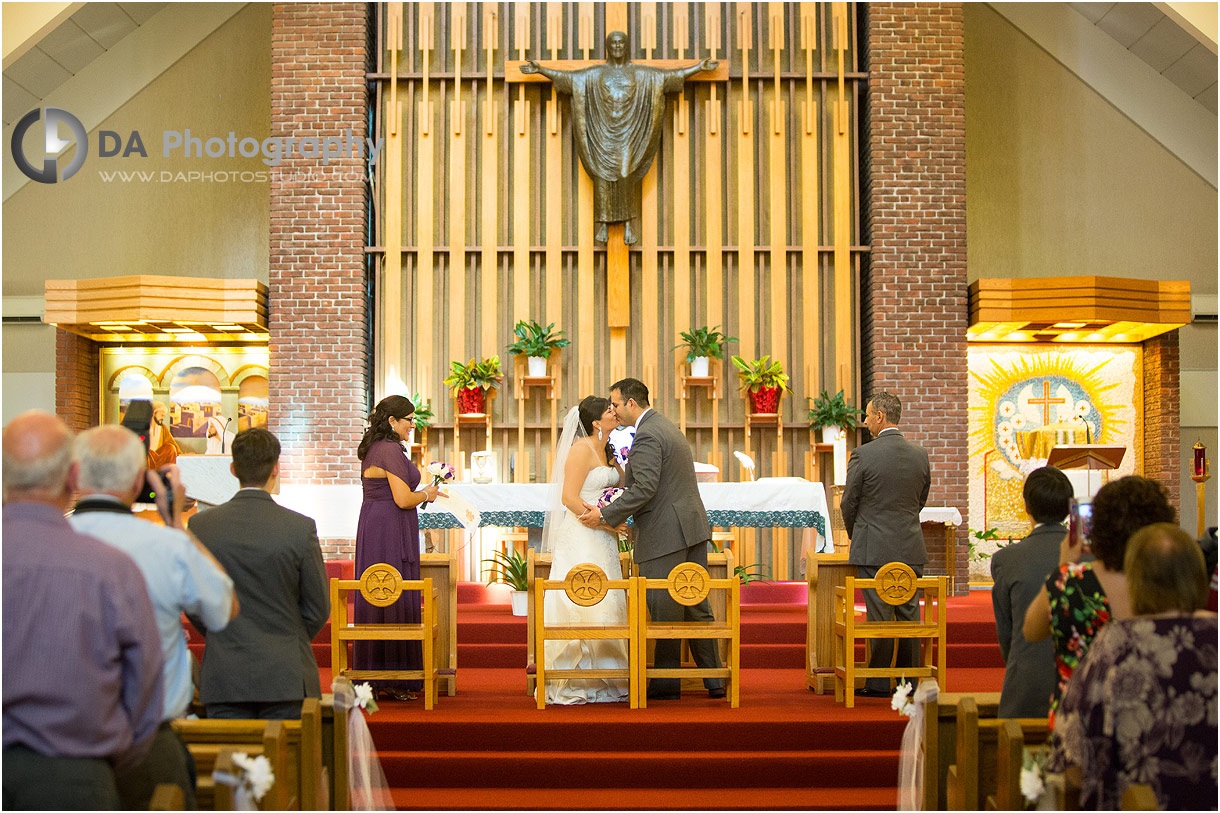 Photographs of church wedding ceremony