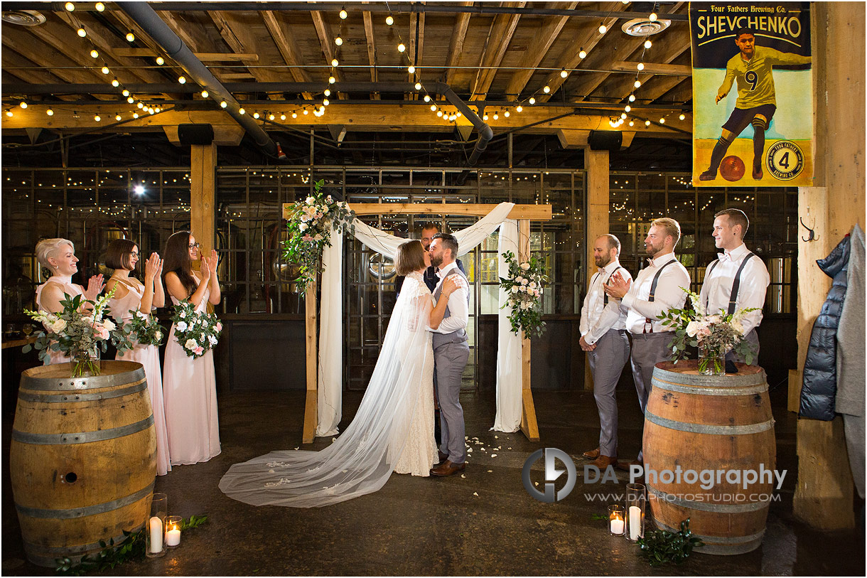 Wedding Ceremony at Four Fathers Brewery in Cambridge