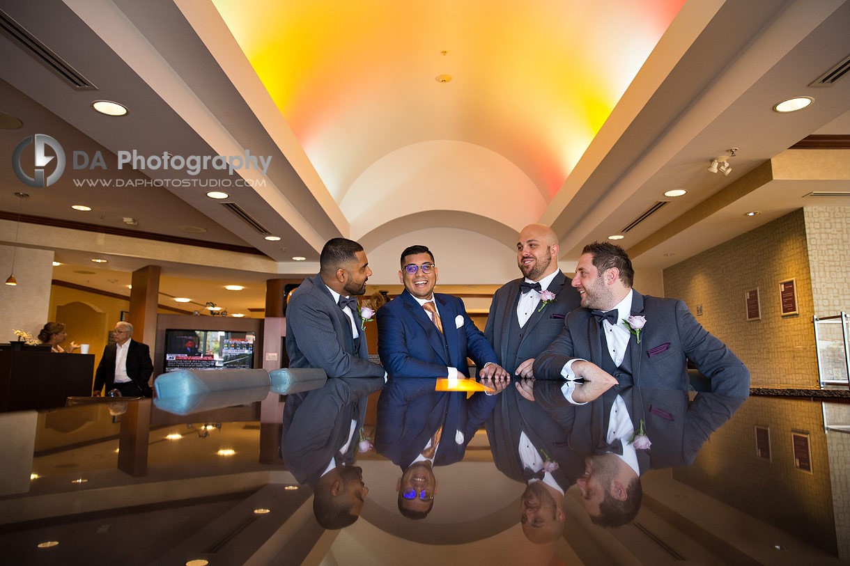 Creative wedding photos of a bridal party