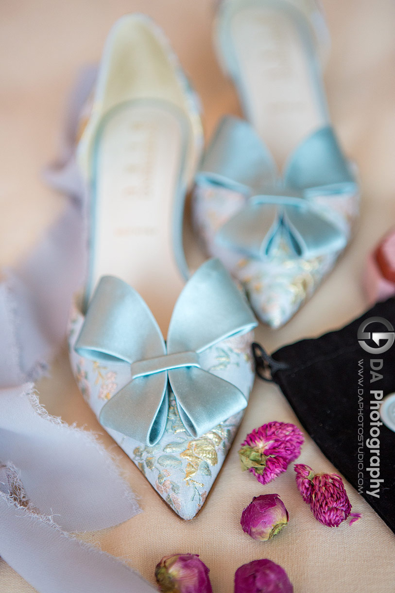 Brides shoes at 1 Hotel in Toronto