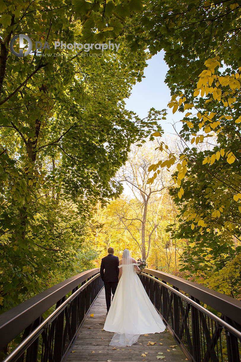 Wedding Photo at Ancaster Mill in autumn 