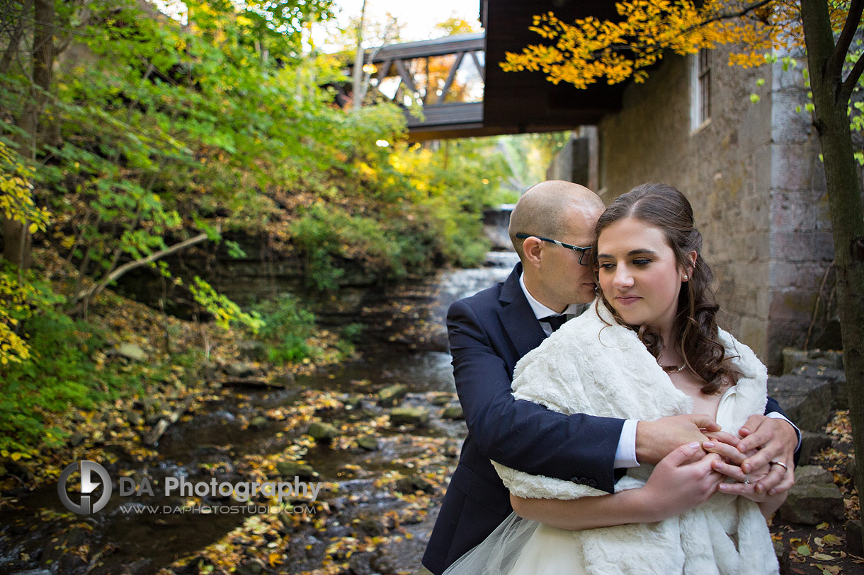 Bride and Groom at Ancaster Mill