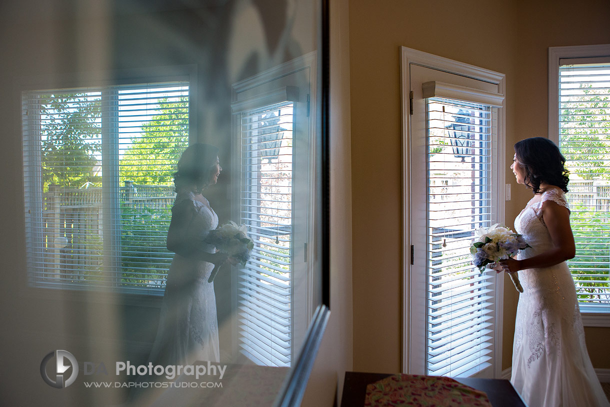 Bride in a backyard wedding ceremony