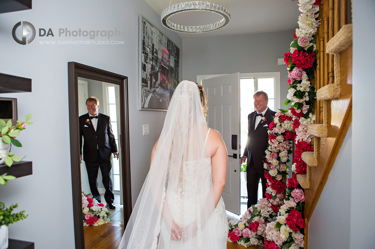 Bride's reveal with her dad on a wedding day