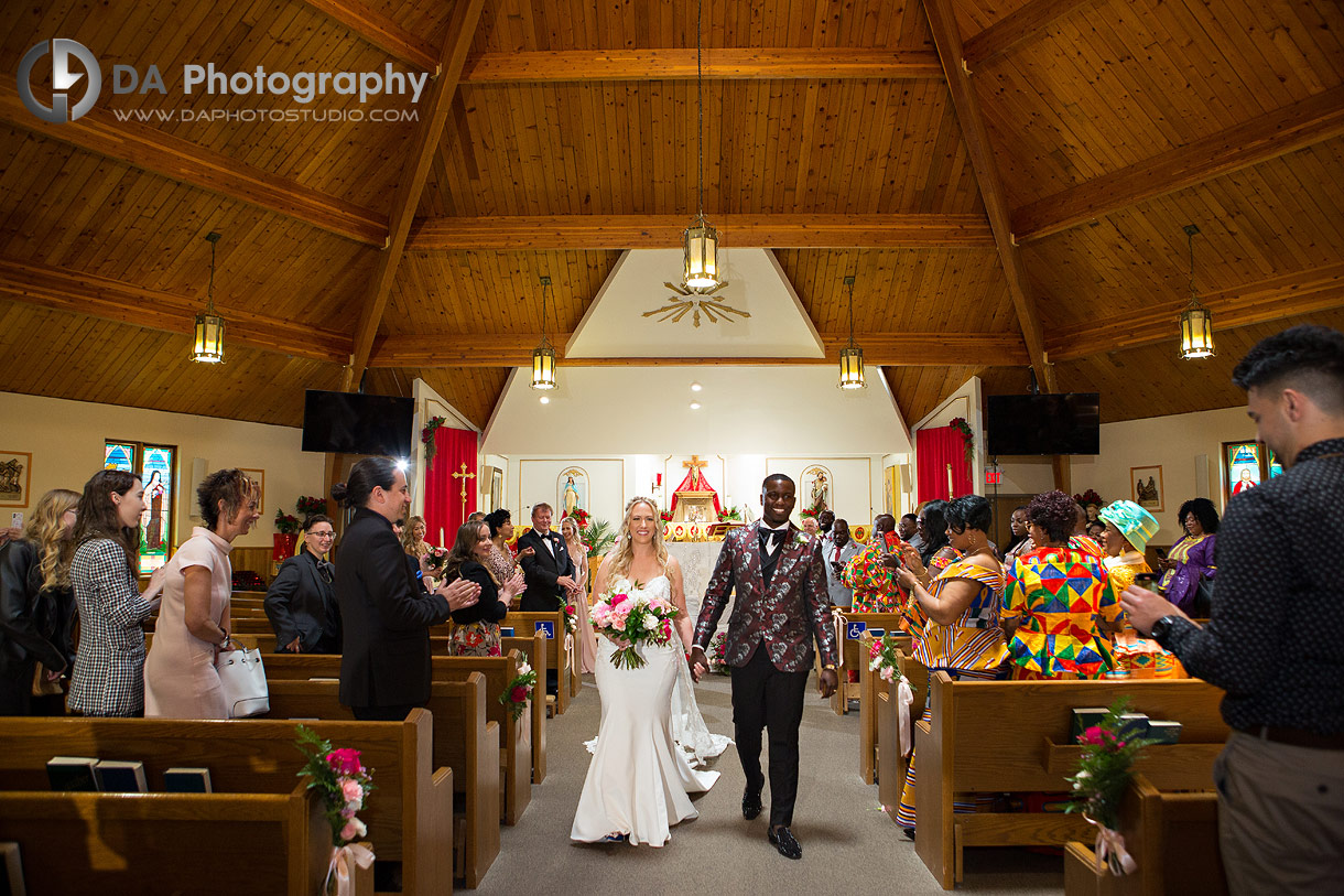 Bride and Groom at St. Therese Catholic Parish in Courtice