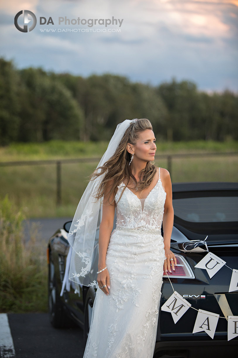 Bride in a sunset photos in Cambridge