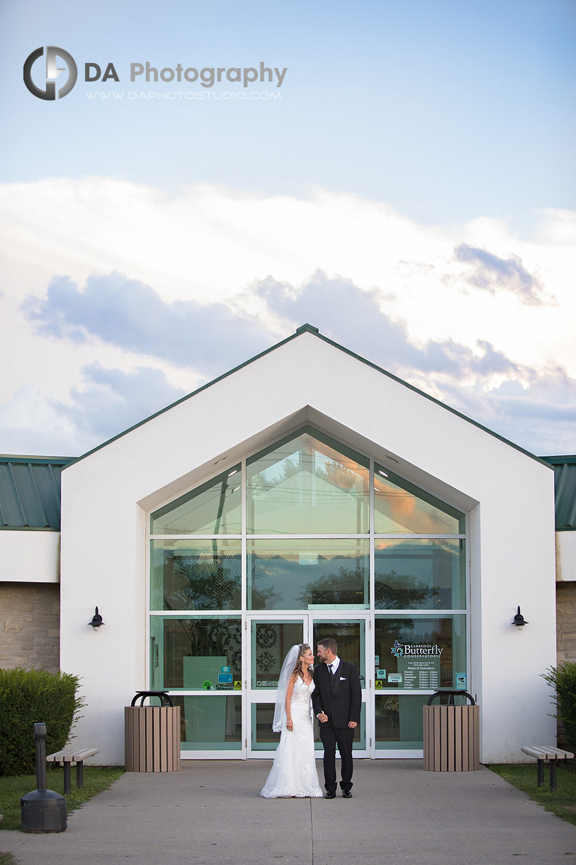 Bride and Groom at Cambridge Butterfly Conservatory