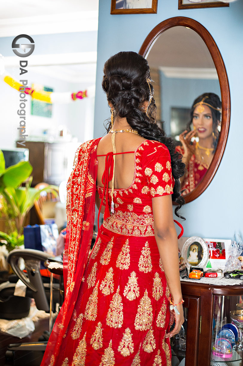 Indian bride getting ready